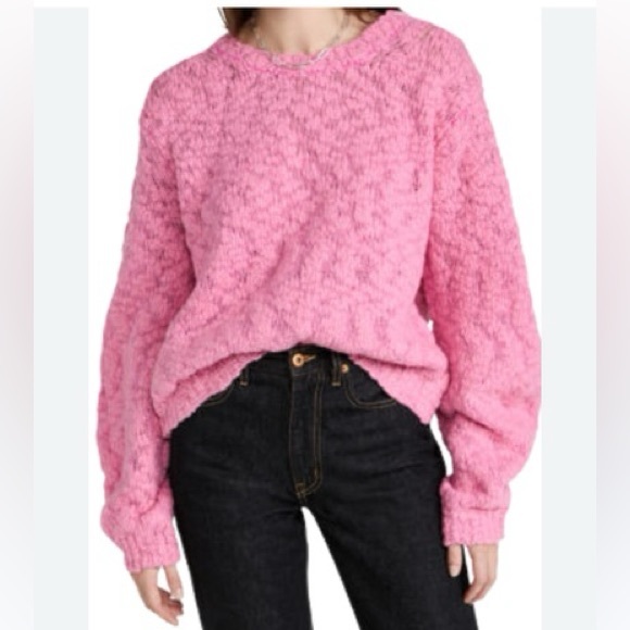 NEW Helmut Lang Pink chunky wool sweater - Picture 3 of 11
